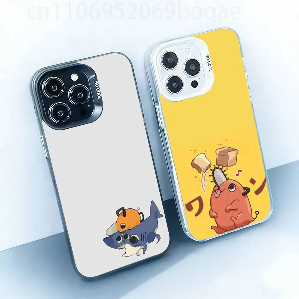 

Cute P-Pochita C-Chainsaw Man White Shockproof Phone Case For iPhone 17,16,15,14,13,12,11,Pro,XS,Max,Plus,Mini,SE