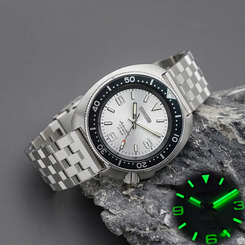 Turtle Abalone Dive Watch Wth Japan NH35 NH36A Automatic Movement Stainless Steel Bracelet Case 200m Waterproof Resistance