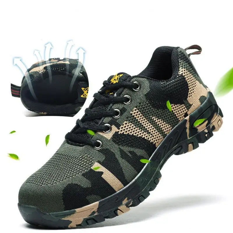 Flying Fabric Protection Safety Shoes Anti-smashing And Anti-piercing Zapatos De Seguridad Mujer Steel Toe Sneakers 2023 New