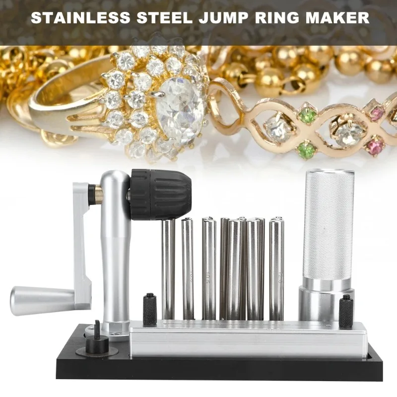 Stainless Steel Jump Ring Maker Machine with 20pcs Mandrels Jewelry Making Processing Machine Jewelers Tool