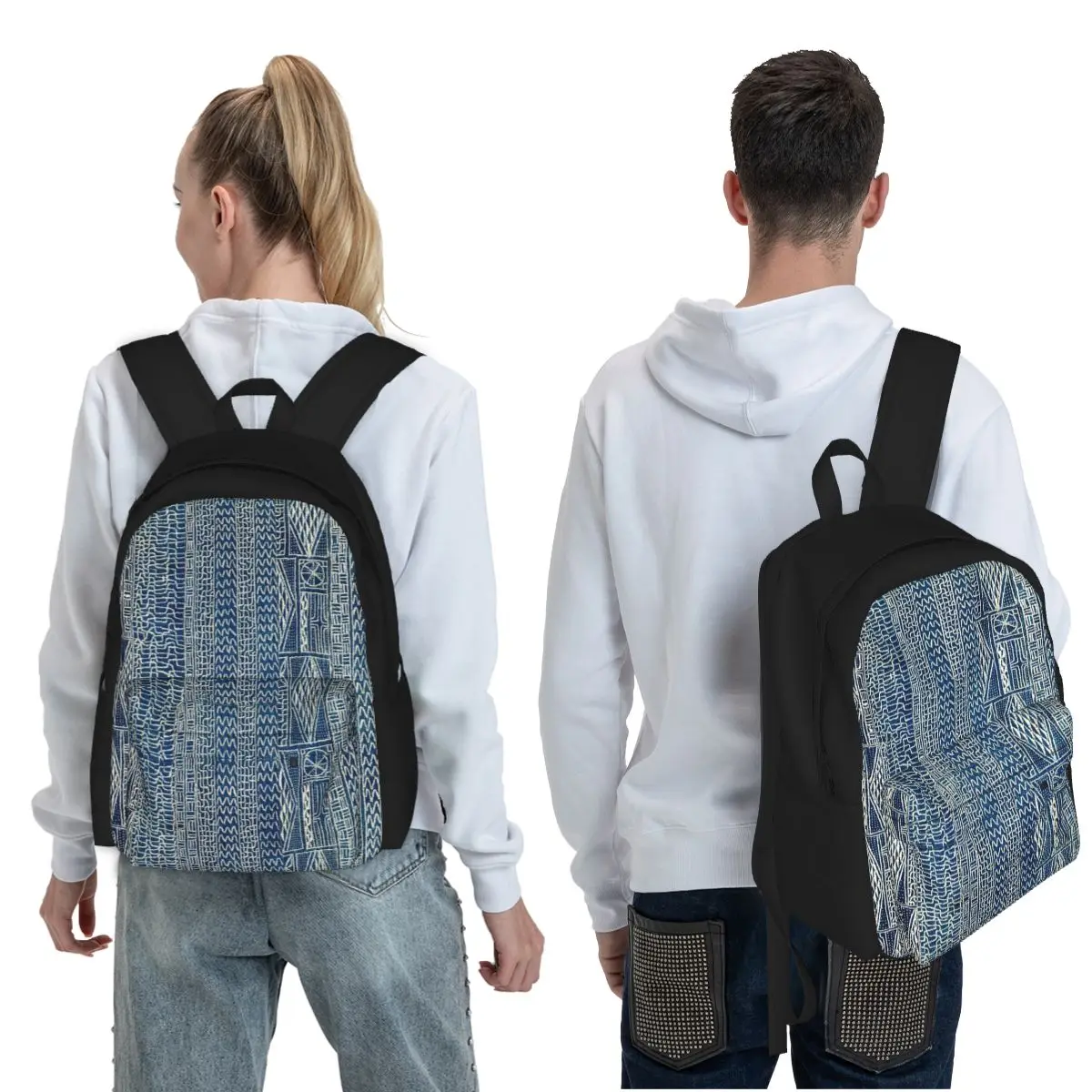 Ndop Cameroon West African Textile Print Student Backpack School Bag Daypack for Boys Girls Fashion Bookbag Shoulder Bags