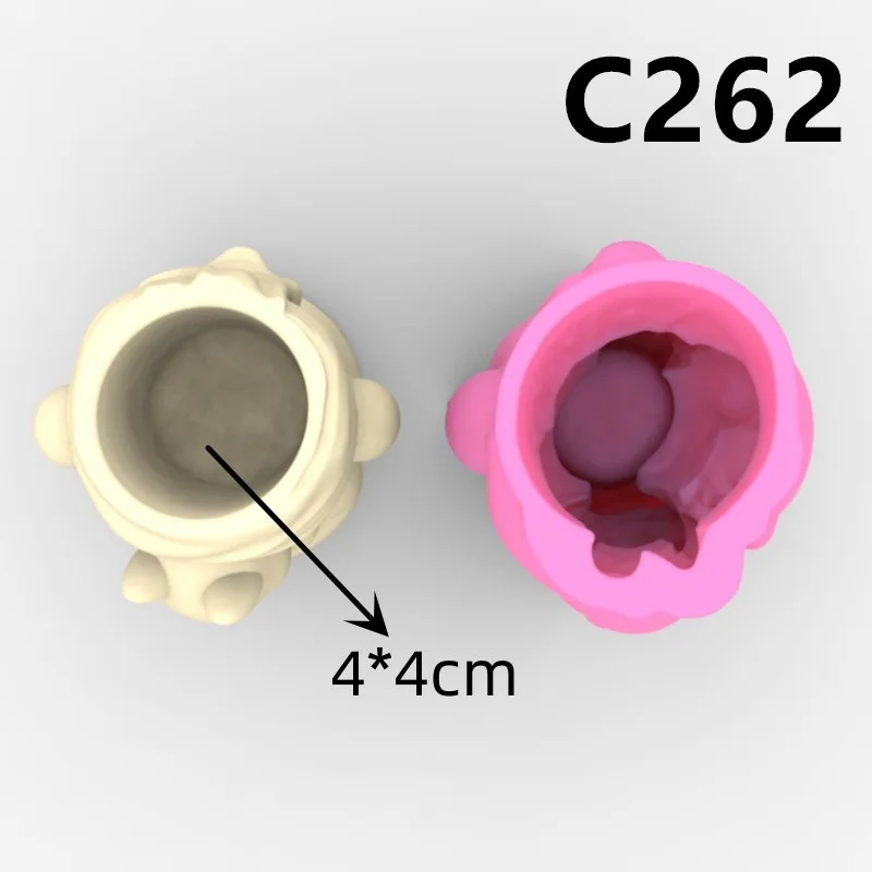 C262 Bear Girl Vase Silicone Mold Scented Stone Ornaments Homemade Ashtray Flower Pot Pen Holder Handicraft Gift Homemade