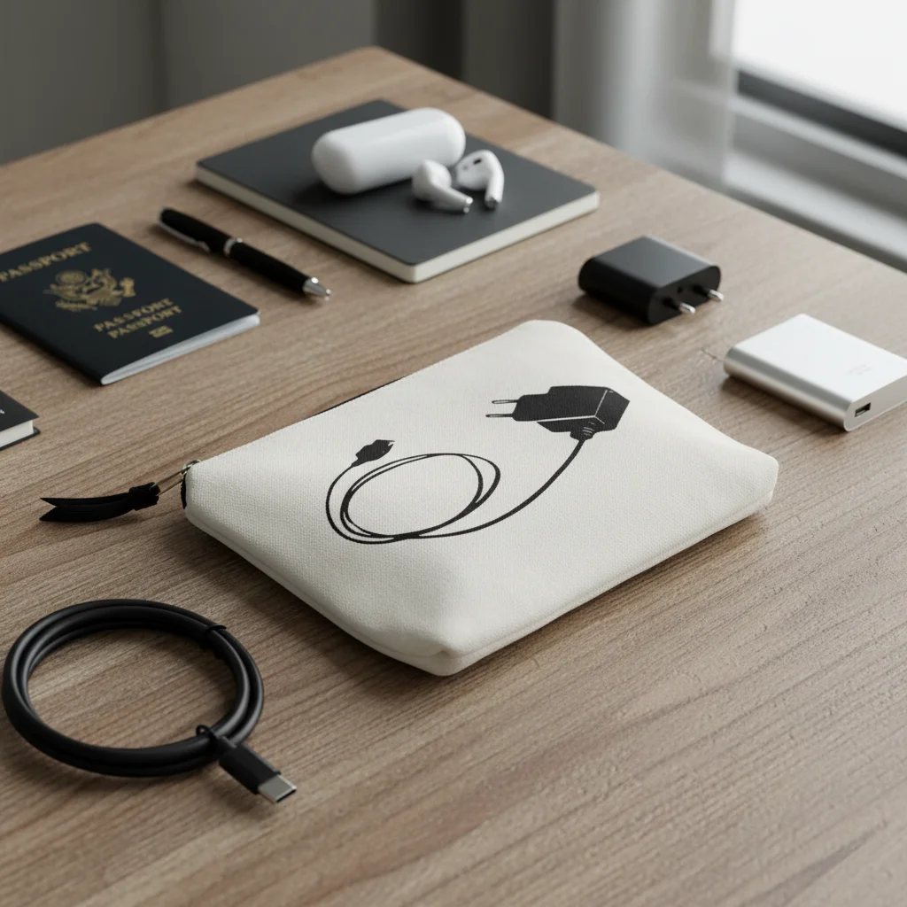 

Сумка для хранения из ткани и сумка для зарядки, предназначенная для хранения предметов первой необходимости, портативных электронных устройств и аксессуаров.