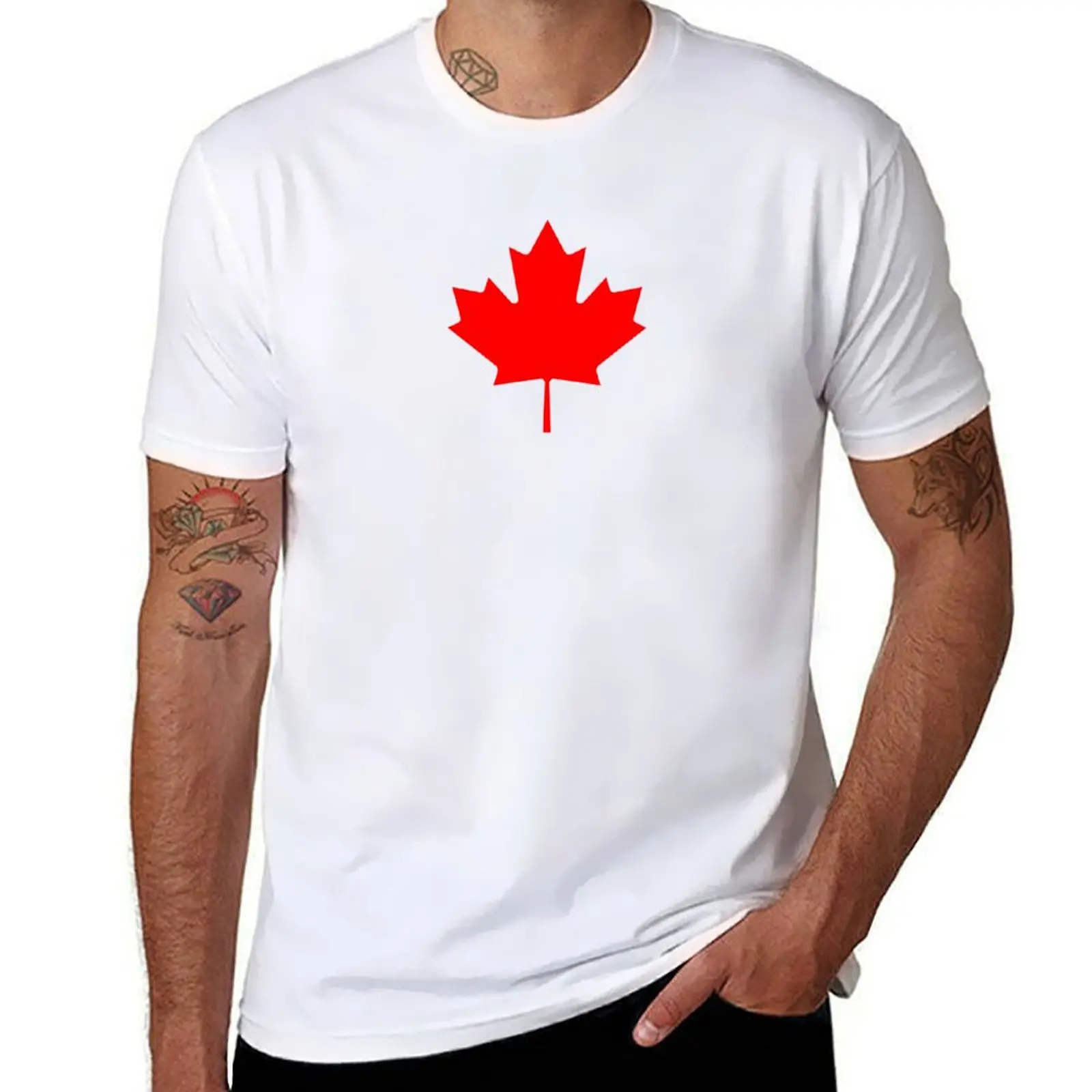 Camiseta ligera con icono del símbolo canadiense Canuck, diseño de hoja de arce, para trabajo