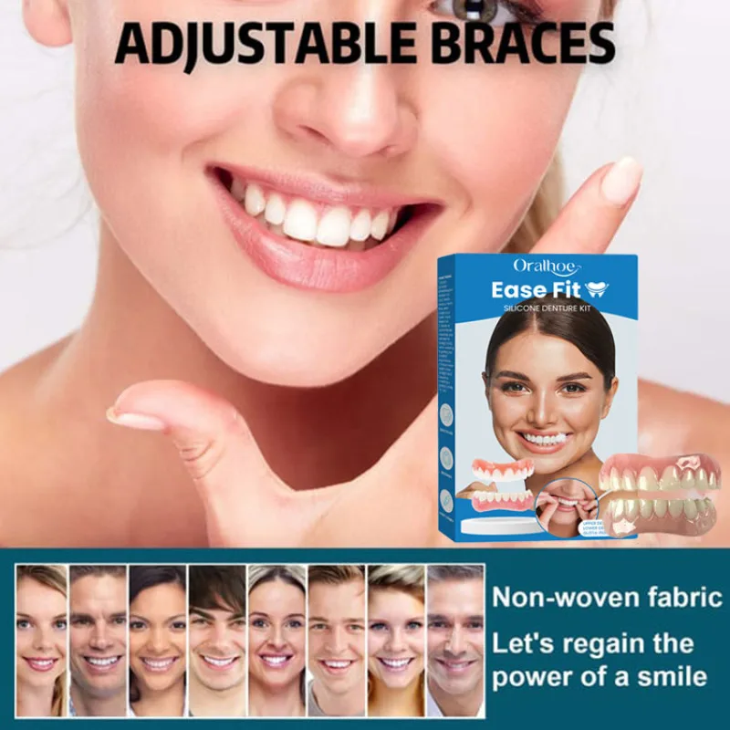 False Teeth Beauty Kits Perfect Laugh Veneers Fake Tooth Seamless Denture Oral Hygiene Care Whitening Teeth Simulation Braces