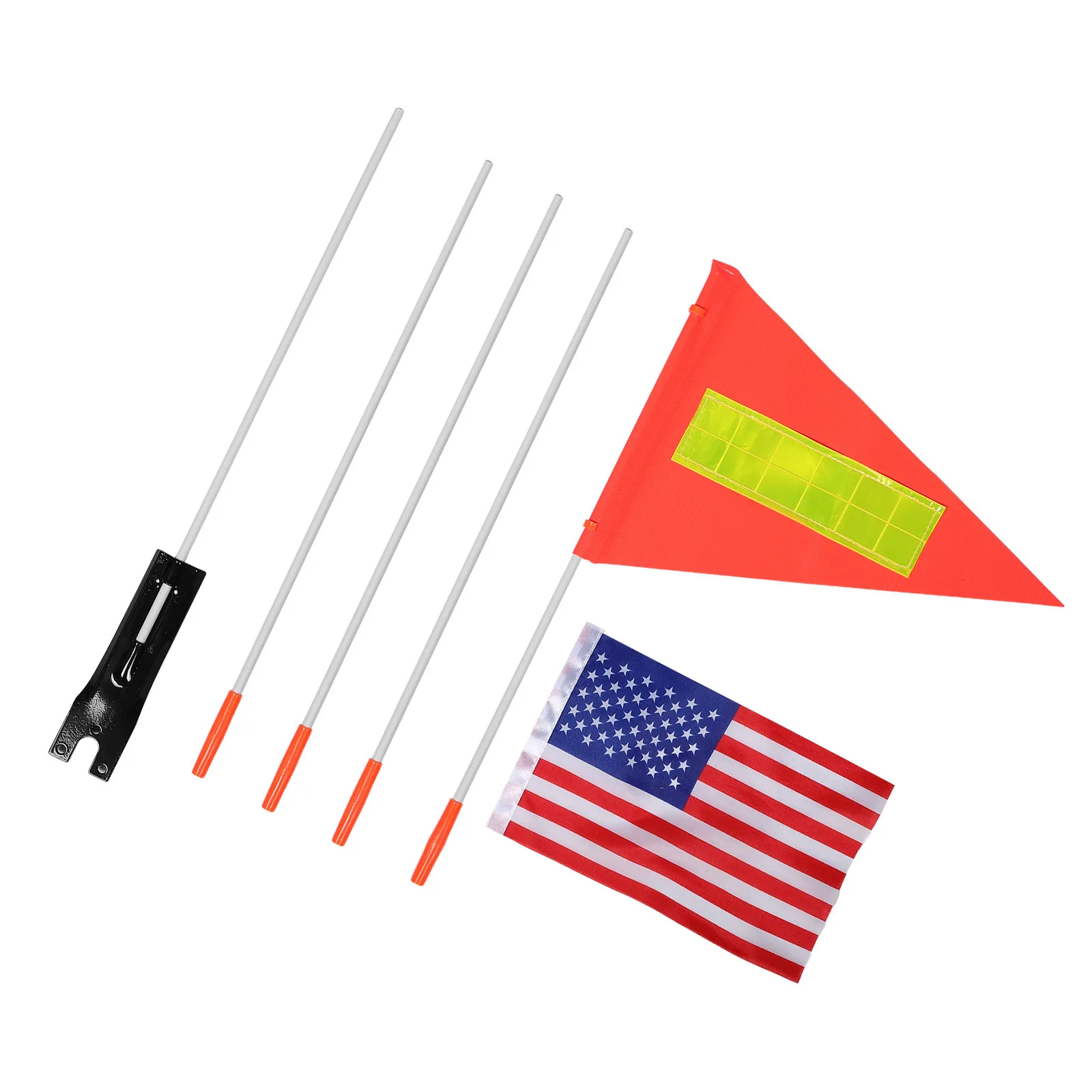 

1 Set Kids Bike Safety Flag With Pole High Visibility Orange Triangle For Children Bicycle Outdoor Cycling Safety Kit Durable