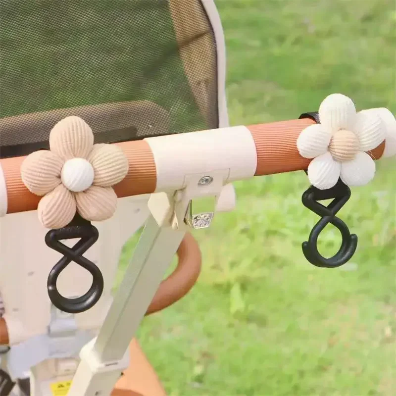 Baby Stroller Hook Sweet Flower Children Cart Umbrella Hanging Bag Storage Loop Hook Infant Supplies Storage Accessories