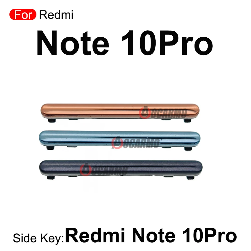 1Pcs Black/ Gold /Blue /Silver Power On/ Off Volume Buttons Side Key Replacement Parts For Redmi Note 10 10Pro Pro