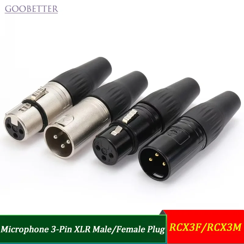 

Microphone 3-Pin XLR Male/Female Plug XLR Balance Connector Stage Show Audio Speaker Cable Plug Adapter