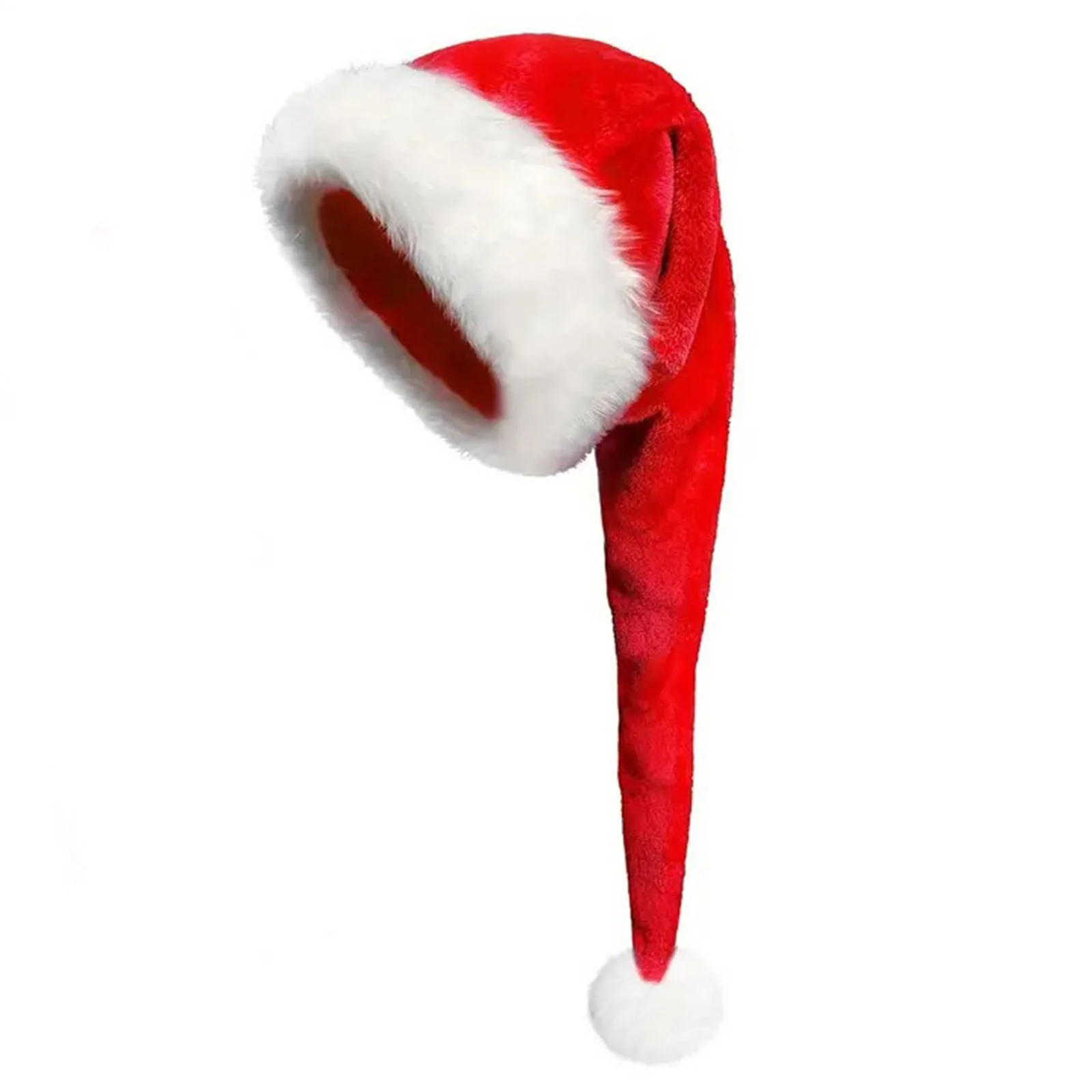 1Pc Lange Kerstmuts voor Volwassen Unisex Pluche Kerstmuts Kerst Accessoire Kostuum voor Feestelijke Vakantie Feest Cosplay Hoeden