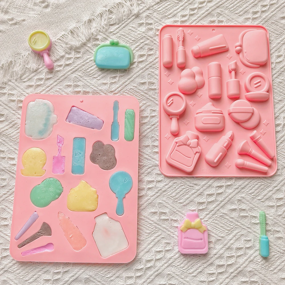 1pc 16 cavity chocolate silicone mold DIY candy, biscuit, cake decoration baking utensils with different beauty tool shapes