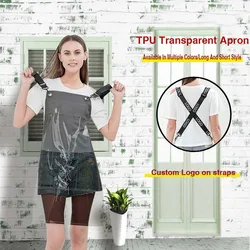 Fashion Custom Name Logo Transparent Waterproof Anti-Corrosion Colorful Adjustable Strap Barber Man Woman Wash Free Apron