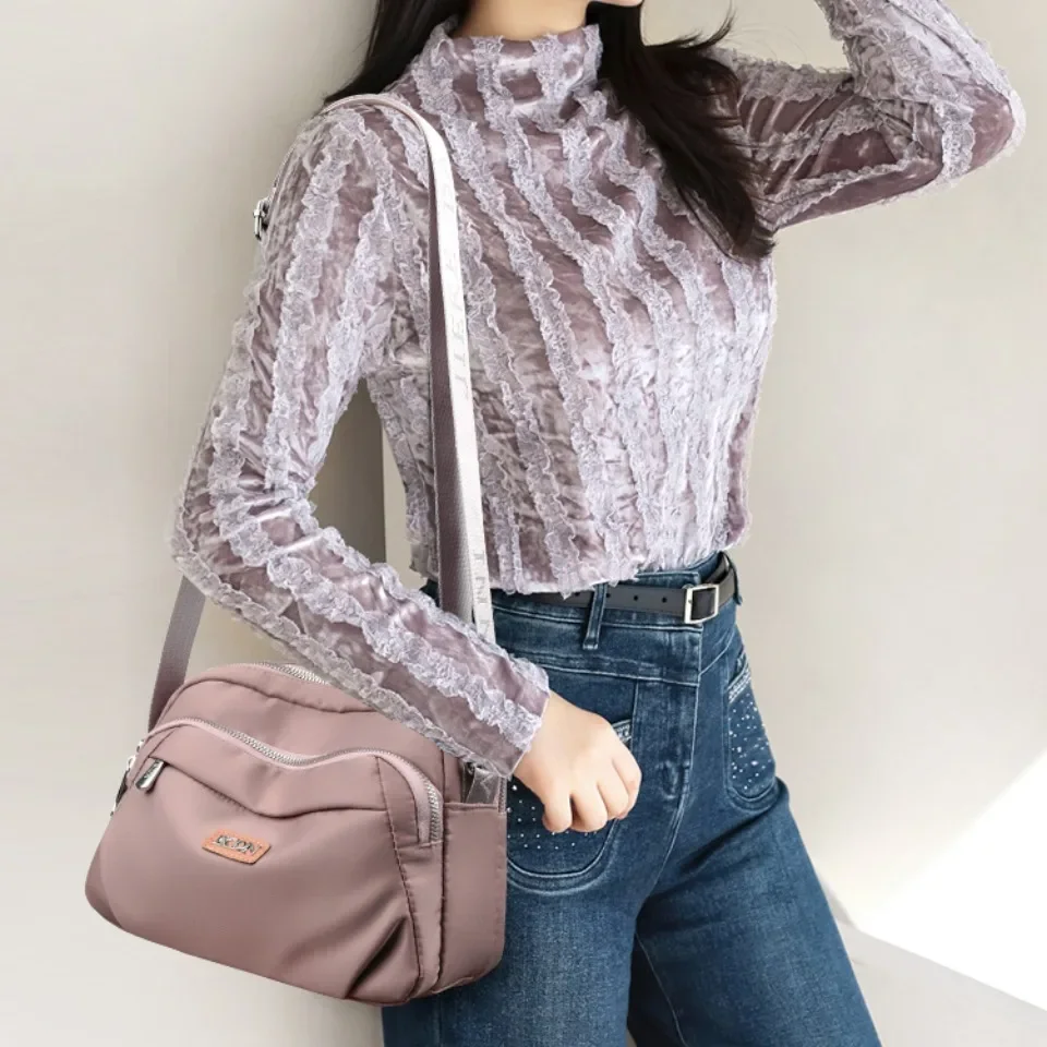 High Quality Nylon Women\'s Shoulder Bags Solid Color Design Crossbody Bags And Purse Ladies Casual Travel Messenger Commuter Sac