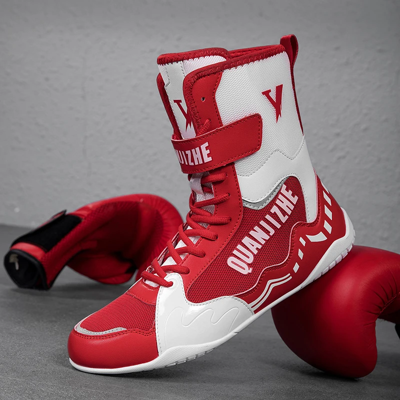 2026 New Wrestling Shoes Men Black Red Boxing Shoes Man Brand Designer Fighting Shoe Youth Breathable Gym Training Shoe
