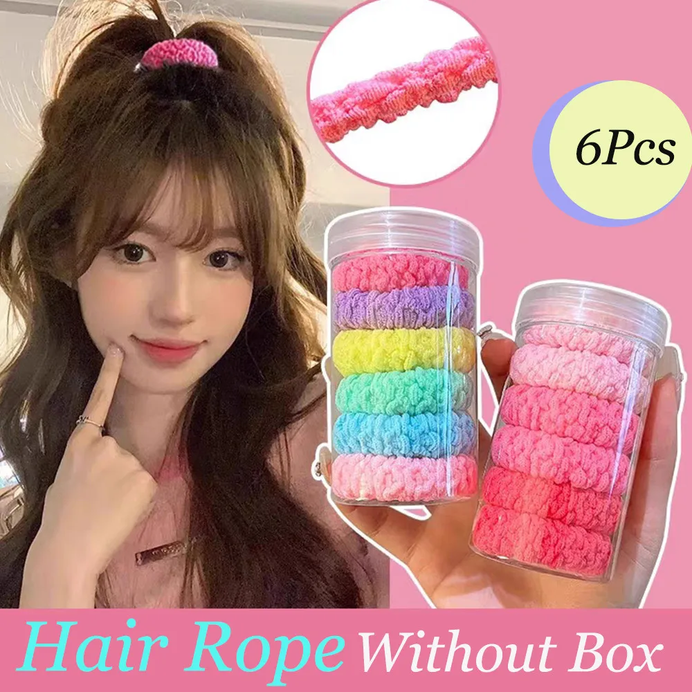 

6 шт., милые красочные цветные резинки для волос, милые розовые прочные эластичные резиновые резинки для волос для девочек, высокий держатель для хвоста, резинки для волос