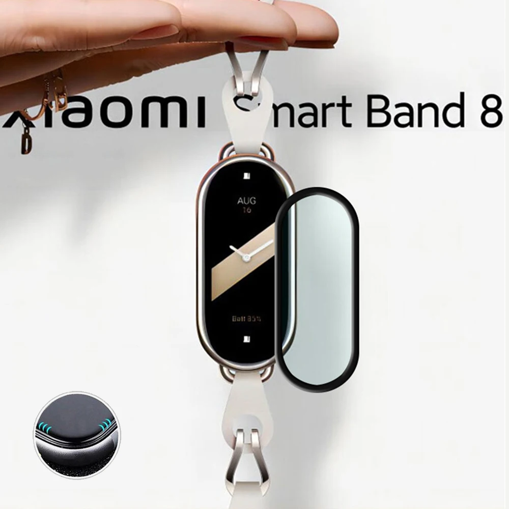 샤오미 밴드 8 용 HD 3D 곡선 필름, 부드러운 풀 커버 스마트 워치 스크린 보호대 필름, 시계 액세서리, 1 개, 3 개
