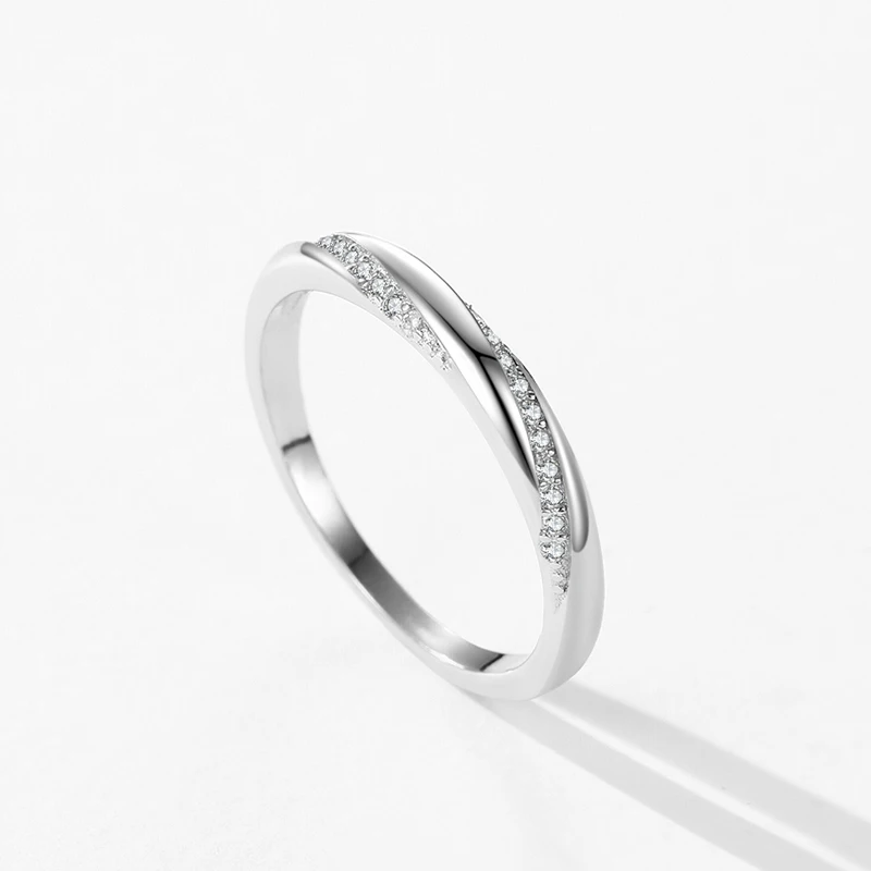 Ailmay-Bague empilable en argent regardé 925 pour femme, design géométrique, bijoux de fête, cadeau, mode