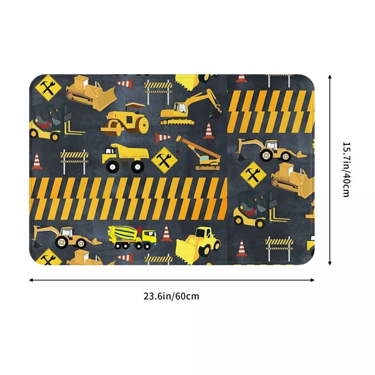 Construction Trucks Heavy Machinery Kids Boy Anti-slip Doormat Floor MatCarpet Rug for Kitchen Entrance Home Balcony Footpad Mat