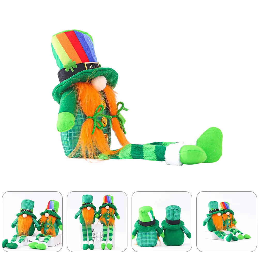 

1Pcs St Patrick's Day Gnome Decor Adorable Cartoon Style Eco Friendly Soft Fabric Home Party Living Room