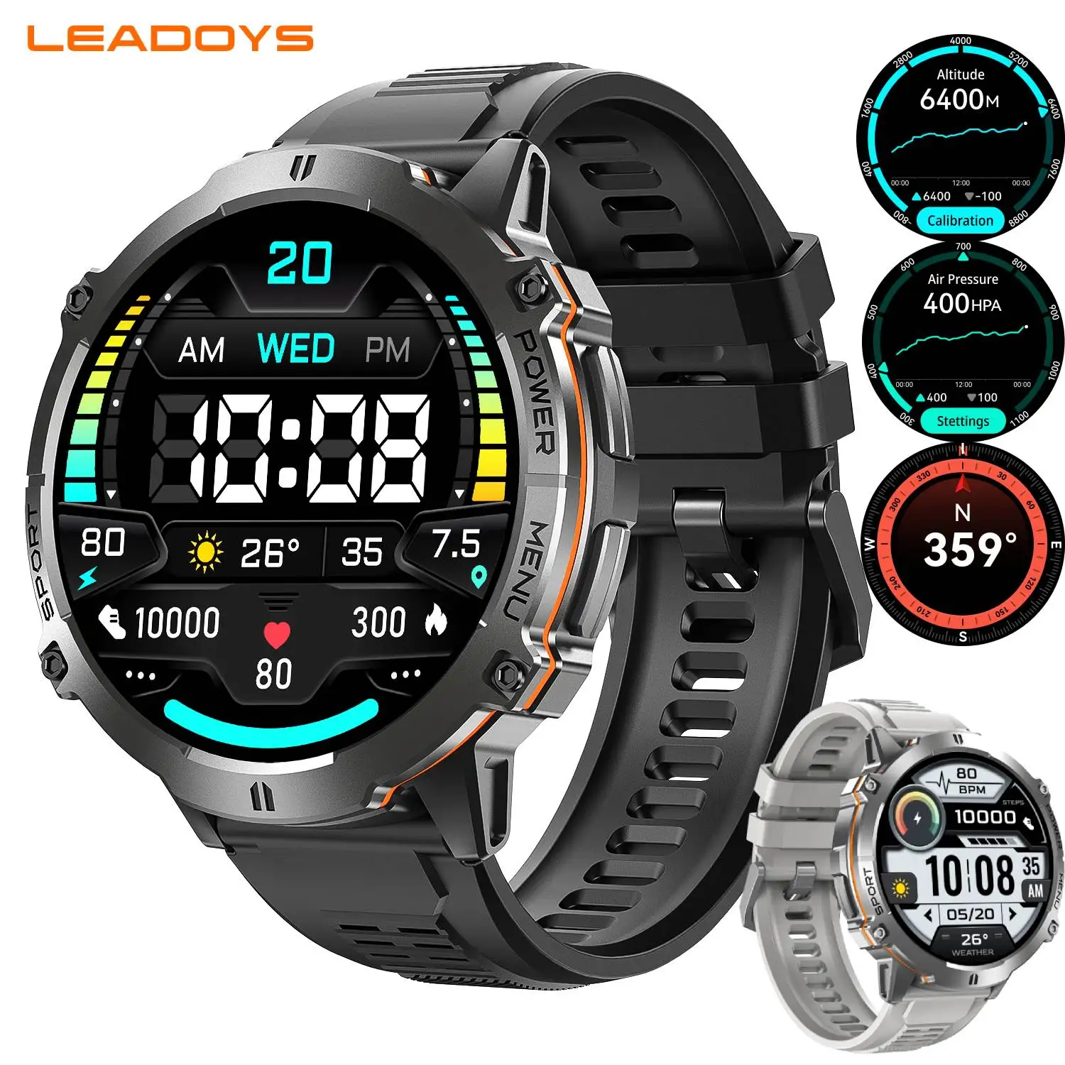 

Leadoys X3 1.73' AMOLED Large Screen Smart Watch, 100 Days Ultra Long Standby, AI Watch Face, 100+ Sports Modes, 10m Waterproof