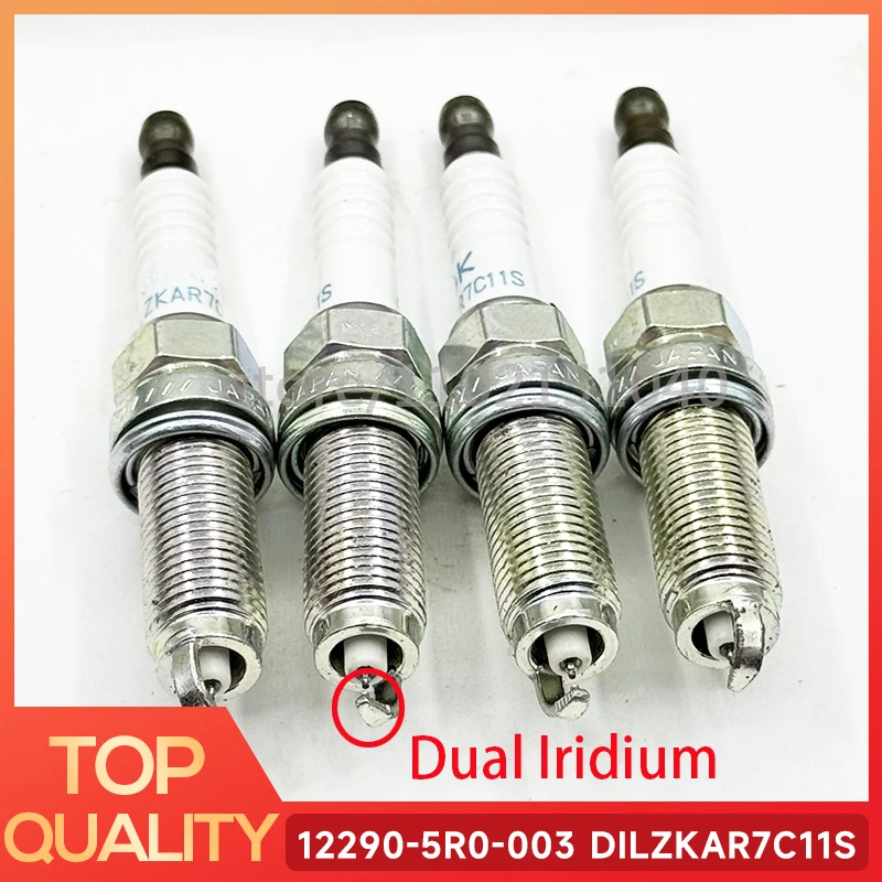 

4 шт. двойные Иридиевые свечи зажигания 12290-5R0-003 DILZKAR7C11S 90137 для Honda Fit 1.5l 2015 2016 2017