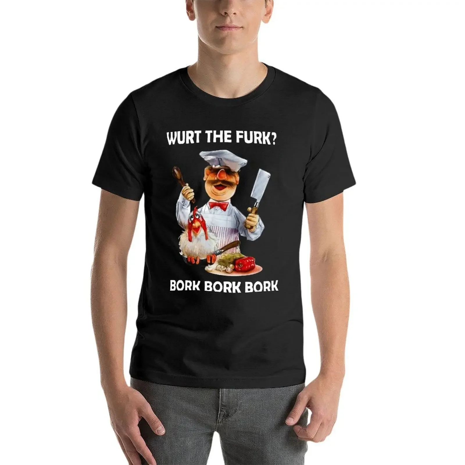 Summer Mens Clothes Short Sleeve Streetwear Big Size Top Tee The  Swedish Chef Cooking Wurt The Purk Bork Oversize Tshirt