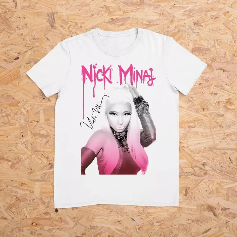 Vintage Nicki Minaj Signature Short Sleeve White Full Size Unisex Shirt MM805...
