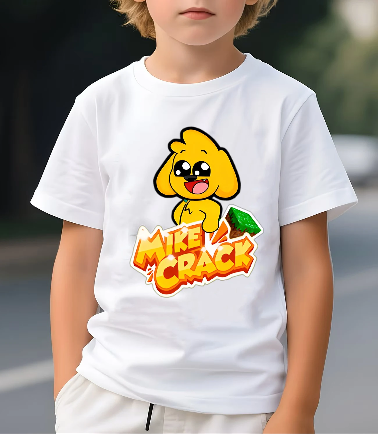 Nueva camiseta estampada Mikecrack para niñas y niños, camisetas de manga corta con gráficos divertidos, camiseta con cuello redondo, ropa de verano a la moda para niñas