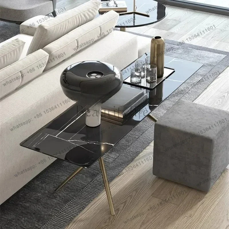 

Modern simple and minimalist light luxury high-end villa natural marble sofa with long edges