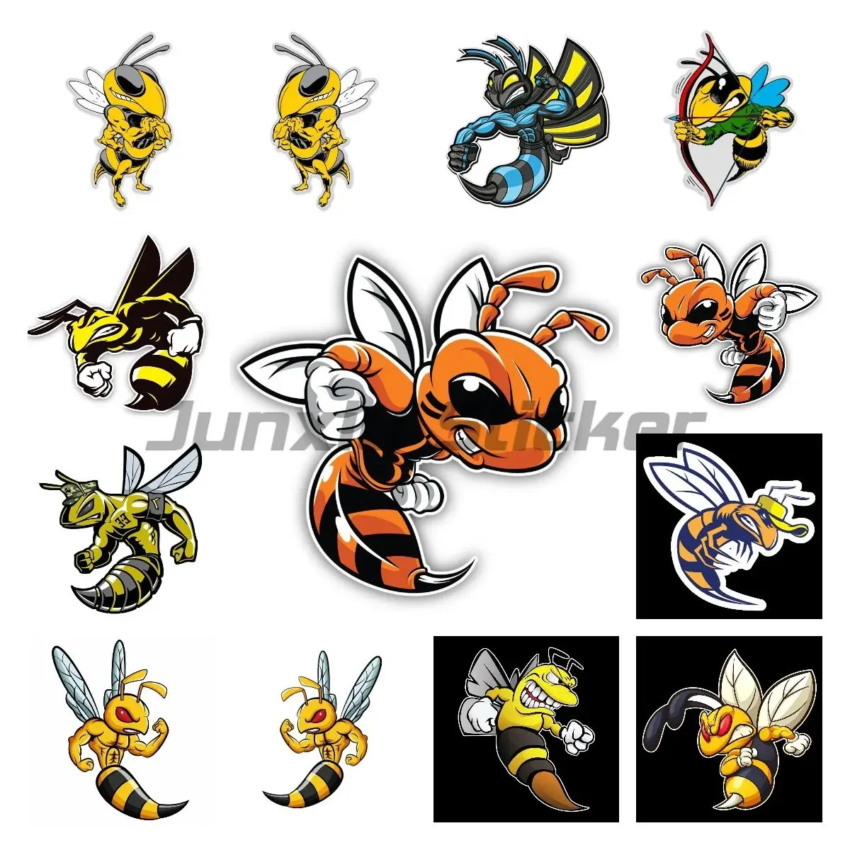 

Scary Angry Bee Car Sticker on The Left and Right High Quality Sticker Laptops Tumblers Windows Car Trucks Walls Car Accessories