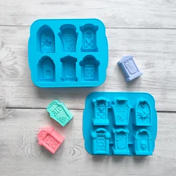 Silicone 6 Tombstones for Ice Cube Tray DIY for Halloween Decorative Cake Baking Accessories