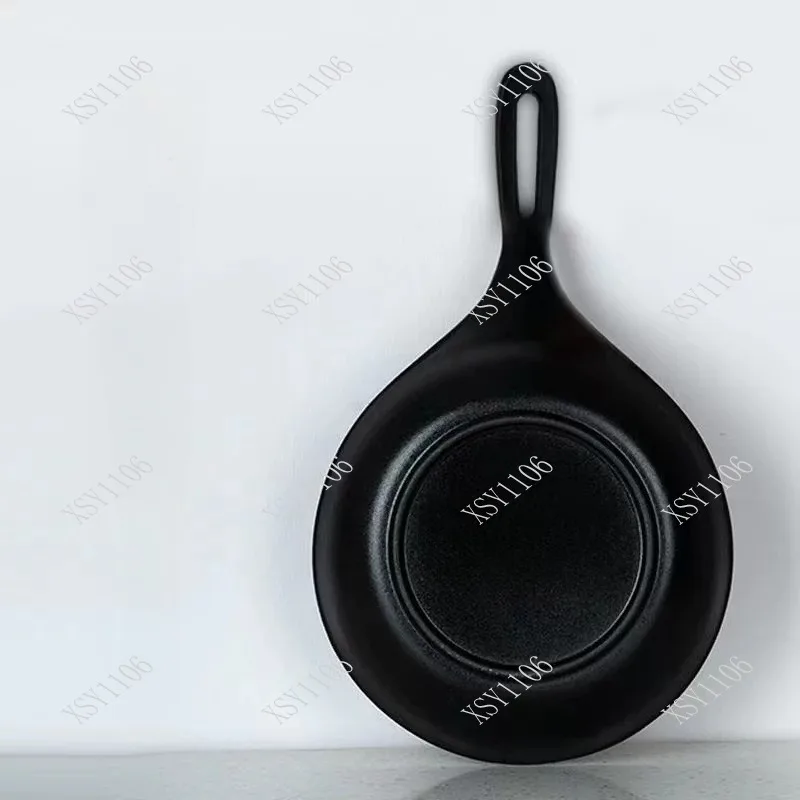 Uncoated Cast Iron Frying Pan Long Handle Skillet For Steak Omelette