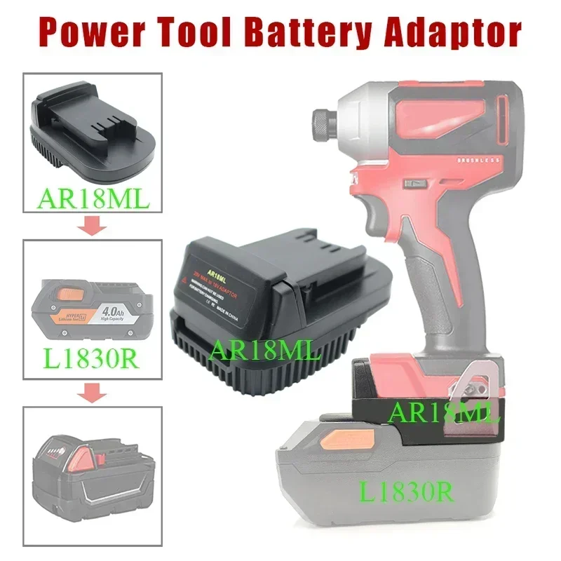 AR18ML Battery Adapter Converter For Aeg For RidGid 18V Lithium Battery For Milwaukee 18V Lithium Tool