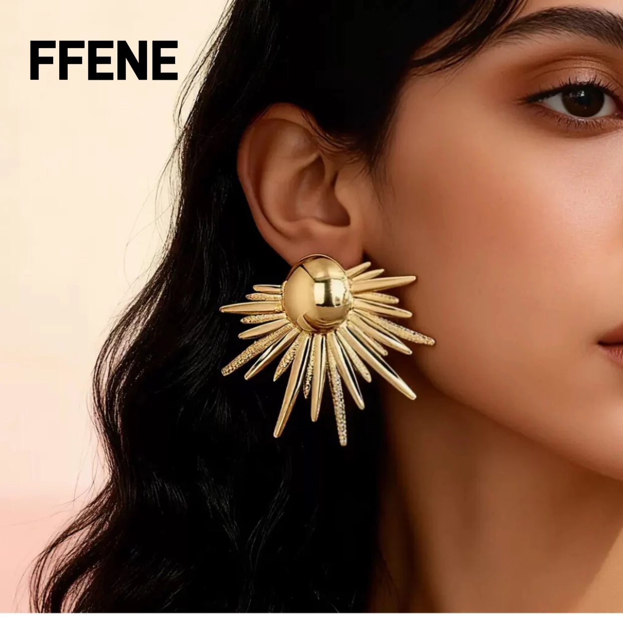 

[Личность] Европейские и американские преувеличенные нерегулярные геометрические металлические серьги-гвоздики от солнца, индивидуальные креативные серьги