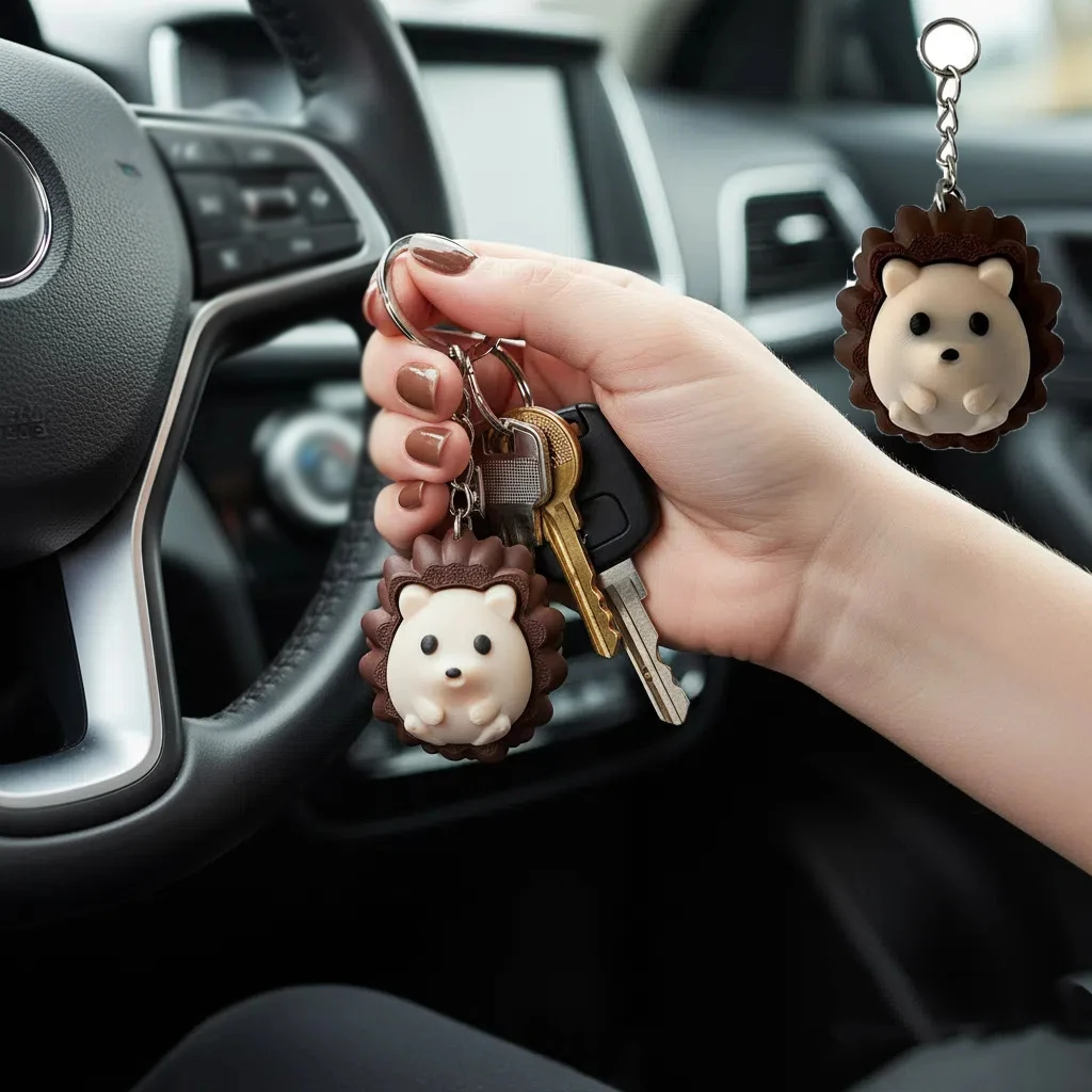 Cute 3D Printed Hedgehog Model Toys Press Hedgehog Decompression Toys Charms Keychains Ornaments Bag Car Keys Pendant Decoration