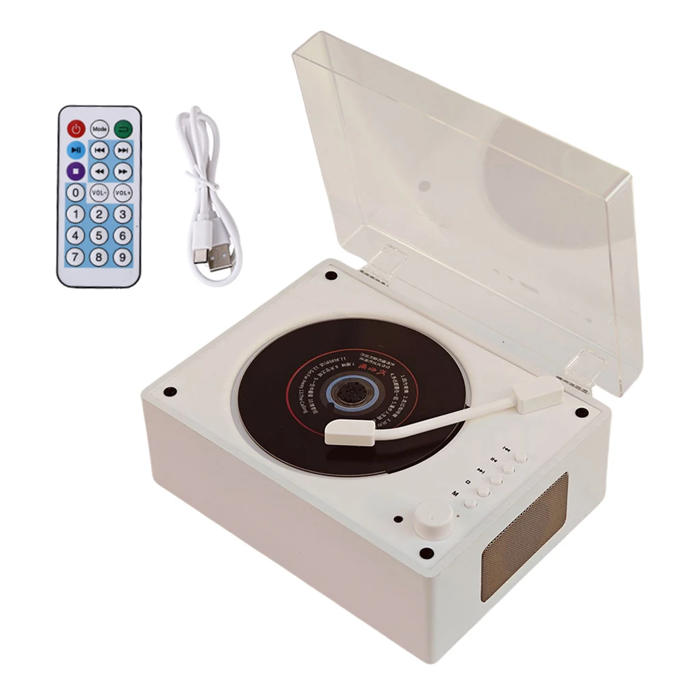 Lettore CD portatile Telecomando ricaricabile Lettore CD desktop Compatibile con Bluetooth 5.0 Supporto CD BT USB 3,5 mm AUX Decorazioni per la casa