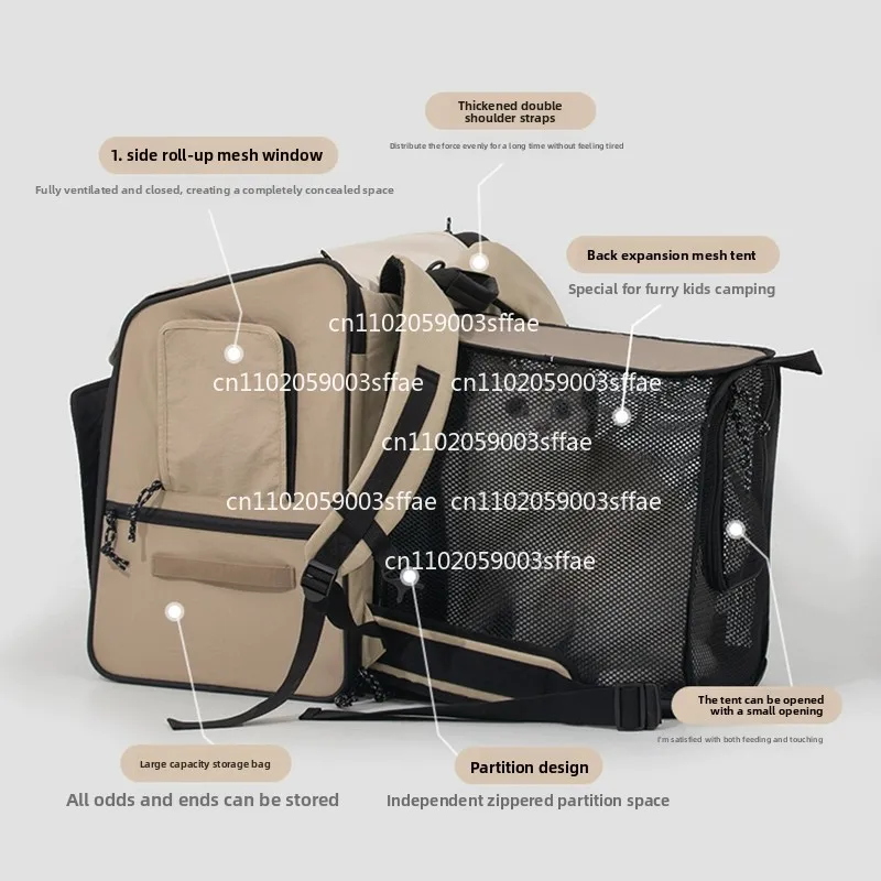 

Pet Bag Cat Dog Tent Bag with Cat Nest Large Capacity Go Out Portable Breathable Double Shoulder Cat Bag