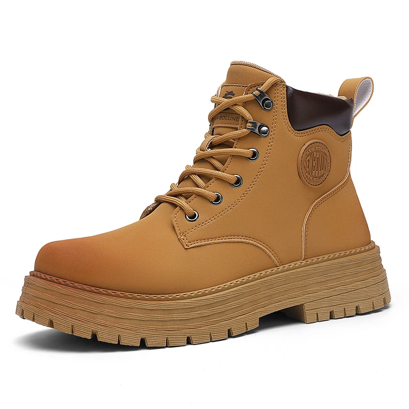 

Genuine Leather Men's Winter Fall Ankle Trekking Military Snow Yellow Tactical Boots Outdoor Footwear for Women Men Work Shoes