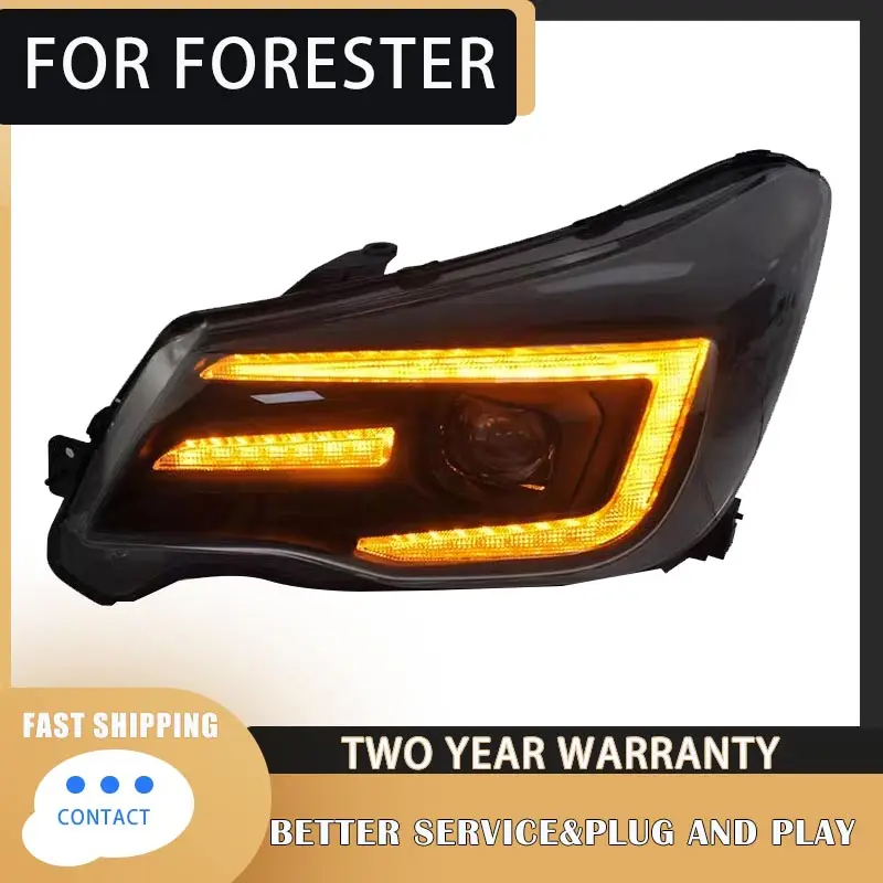 Head Lamp For Subaru Forester Headlights 2013-2018 New LED Headlight Angel Eye DRL Hid Bi Xenon Auto Accessories