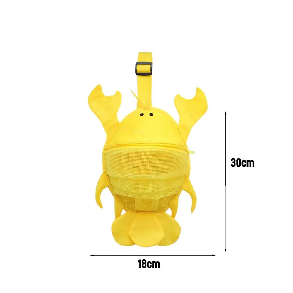 Sand-proof Beach Bag Kids Beach Bag Cartoon Lobster Cute Crab Shaped Mesh Shell Collecting Storage Bags Sand Tools for Toys