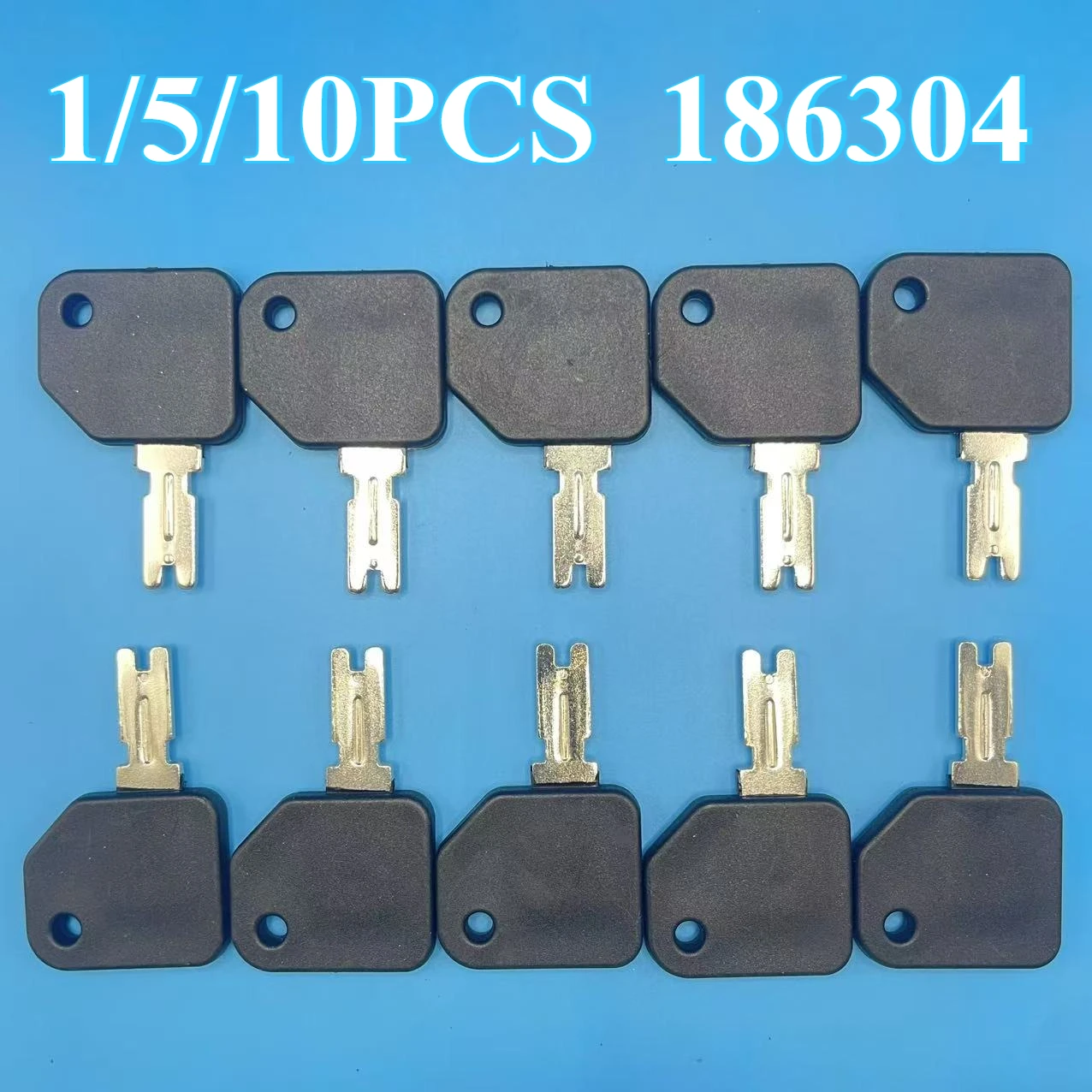 186304 1/5/10Pcs Forklift Key Compatible 166 186304 Hyster S30XL Easy Replacement Construction Equipment Ignition