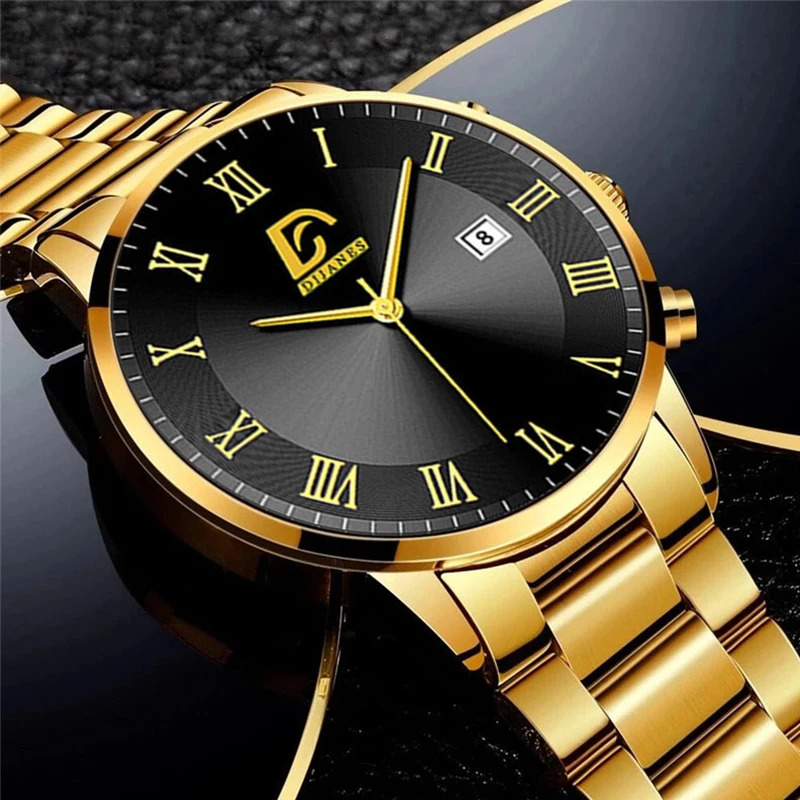 Luxury Mens Watches Business Casual Stainless Steel Quartz Wristwatch Calendar Date Male Sports Bracelet Watch relogio masculino