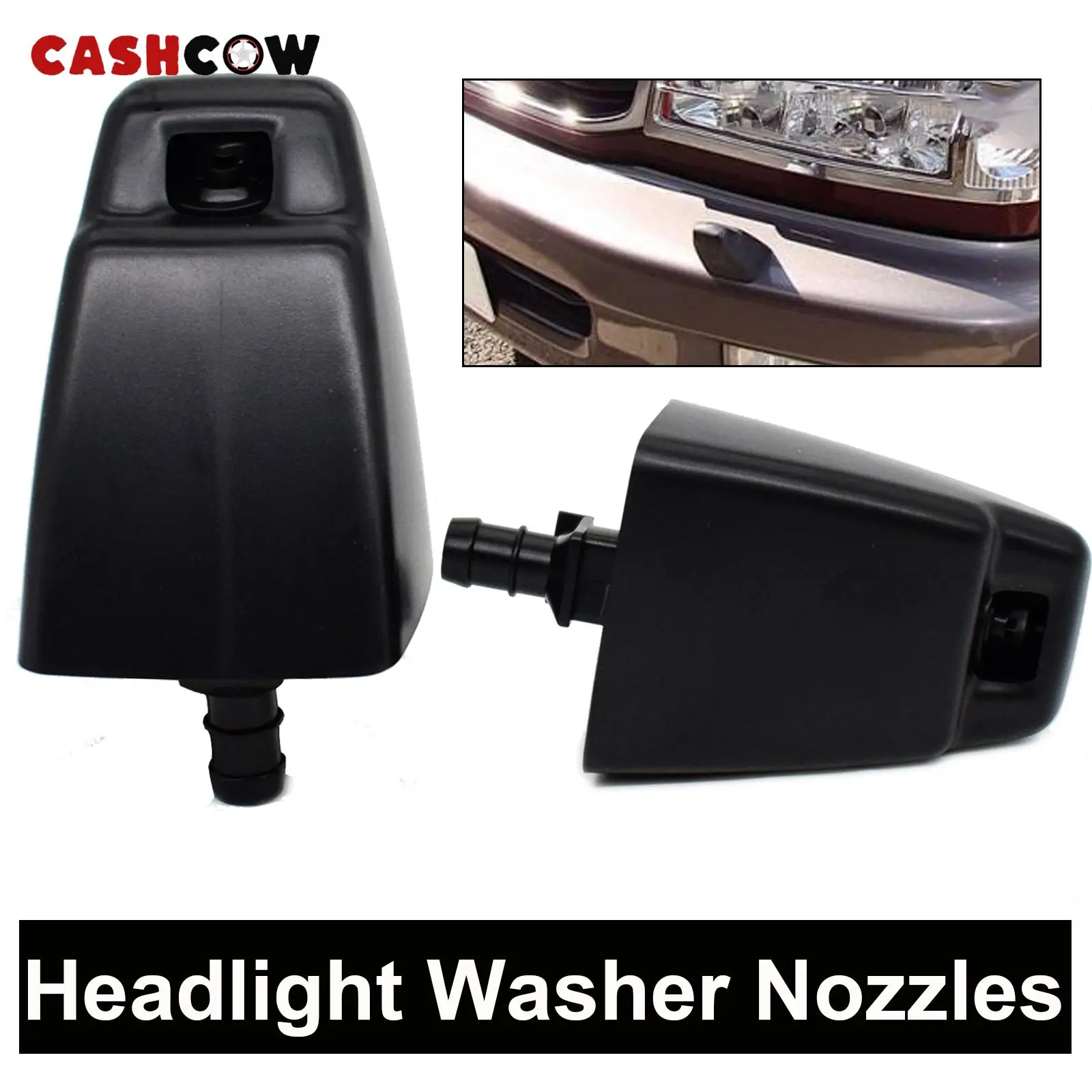 CASHCOW 2Pcs Headlight Washer Nozzle For Toyota Land Cruiser 100 Lexus LX 470 1998 - 2007 LC100 Headlamp Washer Water Spray Jet