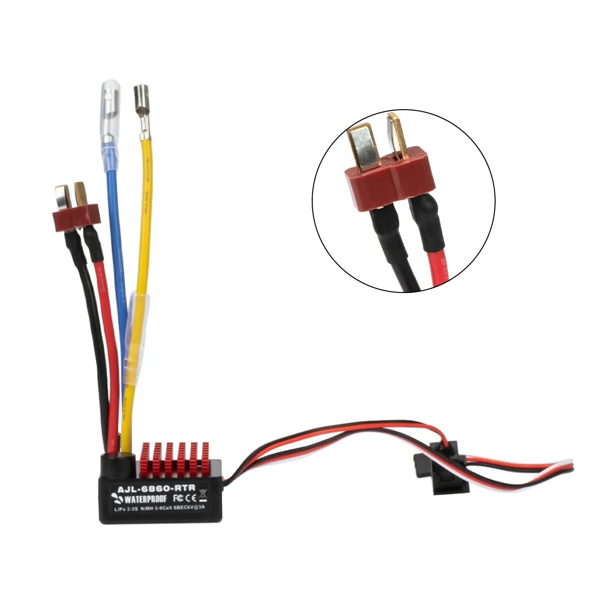 SCX10 TRX4 1/10 Wasserdichter 60A Bürsten-ESC – Drehzahlregler für RC Car Truck Boat CC01 TF2 D90 MST CFX