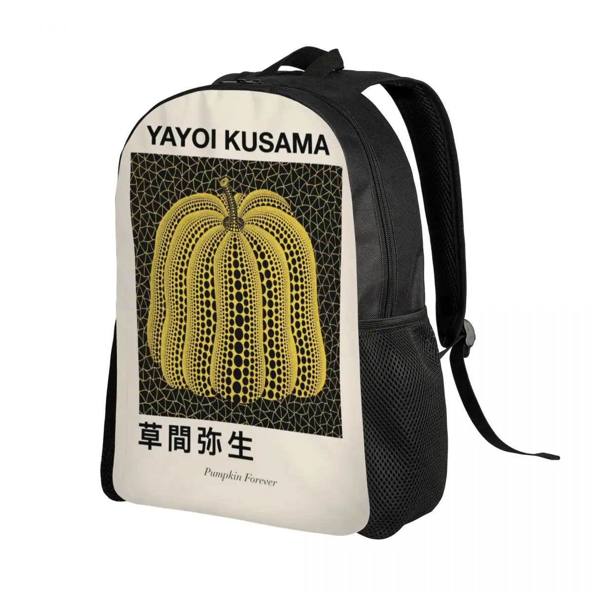 3D Printing Yayoi Kusama Pumkin Forever Backpacks for Girls Boys Abstract Art College School Bags Bookbag Fits 15 Inch Laptop