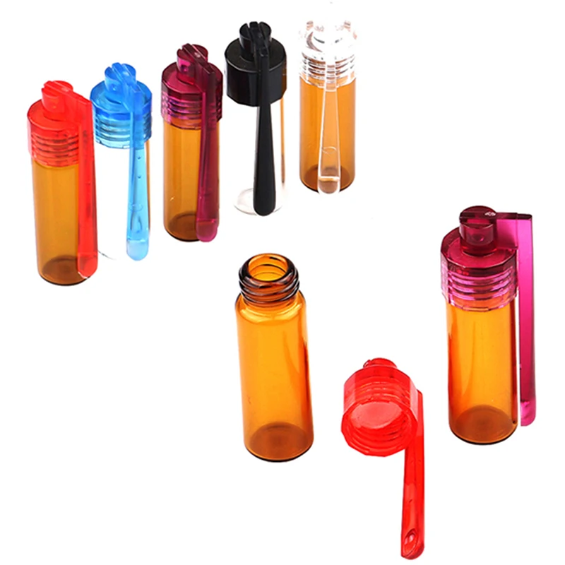 

Portable Pill Storage Glass Round Bottle Sealed Waterproof Pill Case Random Color