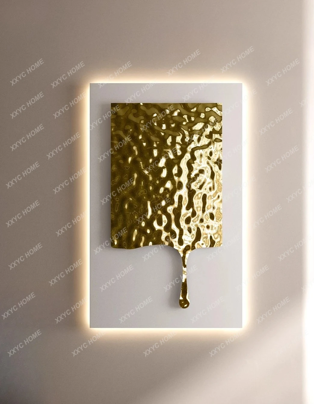 Stainless steel water ripple mural painting entrance corridor wall pendant light luxury model house pendant