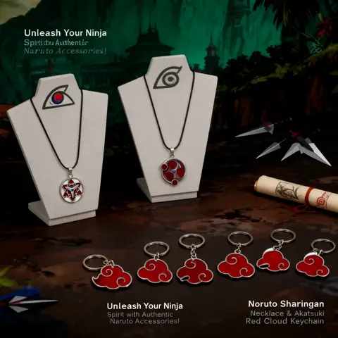 Naruto Kakashi Hatake Mangekyou Sharingan Necklace Keychain Pendant Anime Cosplay Accessory Wholesale