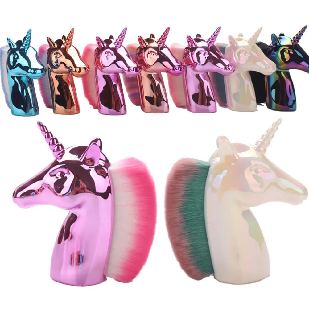 

Professional Makeup Brushes Bristles High Quality Plastic Handle Cute Unicorn Design Travel Size Gifts