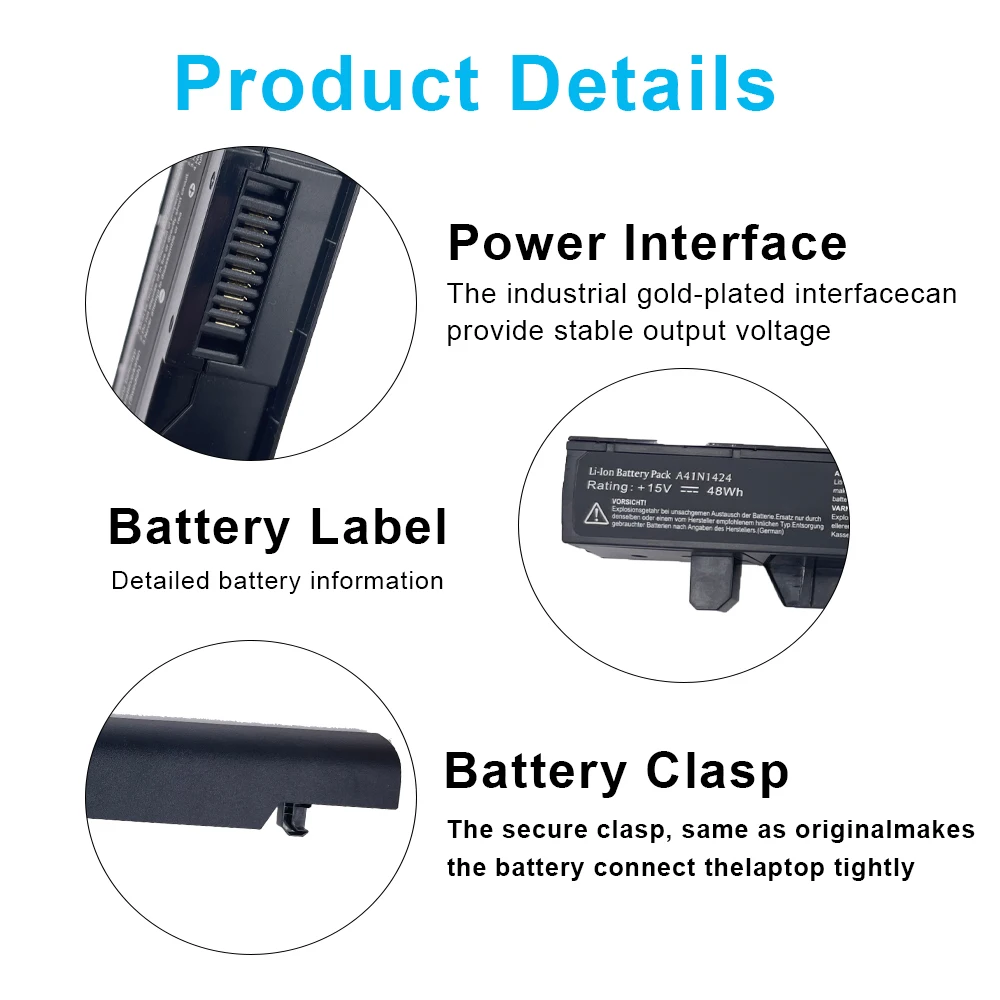 New Laptop Battery A41N1424 For Asus ROG GL552V GL552VW GL552VW-DH74 DH71 GL552JX GL552J GL552 ZX50JX X50J X555 ZX50 FZ50 FX50VW